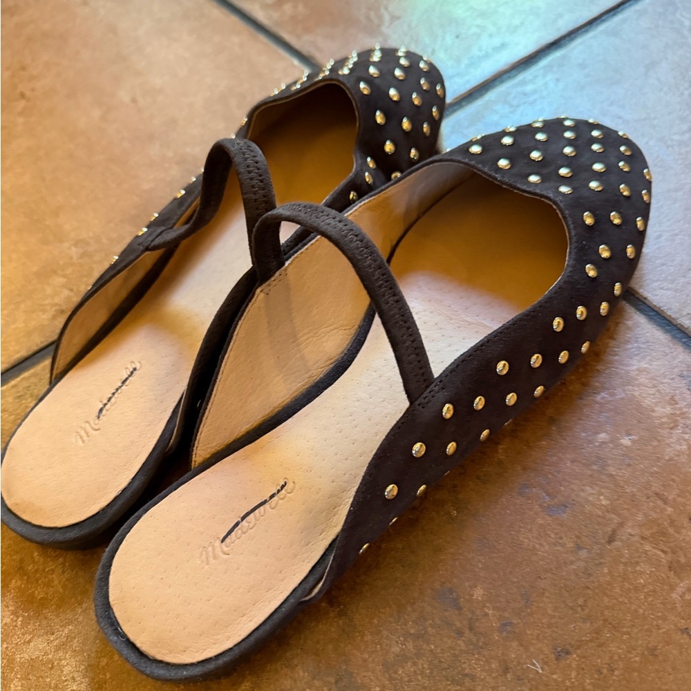 MADEWELL 9.5 GRETA SUEDE STUD MULE IN CAROB NW208 - Picture 5 of 7